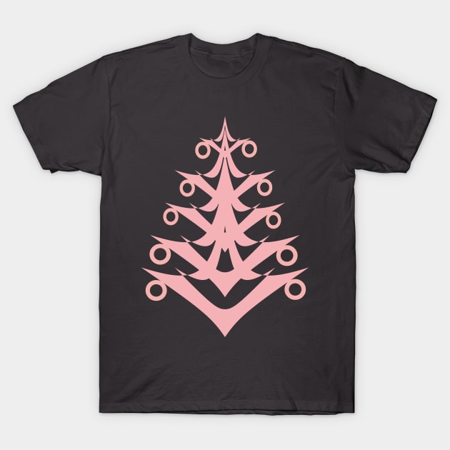 Pink Christmas Tree T-Shirt by Evgeniya